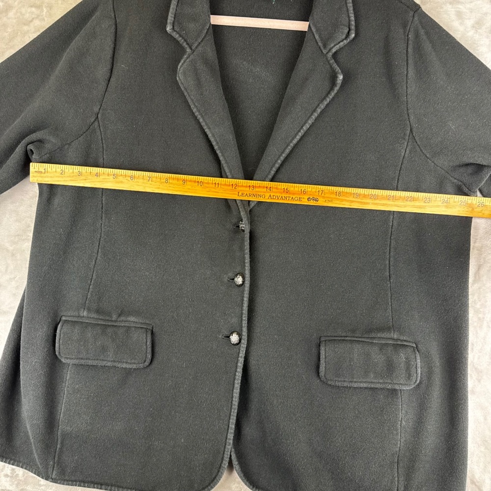 Lauren Ralph Lauren Knit Blazer Womens 3X Black Cotton Blend Button (1554) - Picture 10 of 12